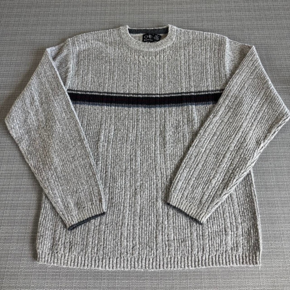 Xtreme Gear Vintage Grey Striped Mens Sweater Size L